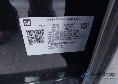 2024 Chevrolet Malibu Fwd Ls from USA, damaged, VIN 1G1ZB5ST2RF244502